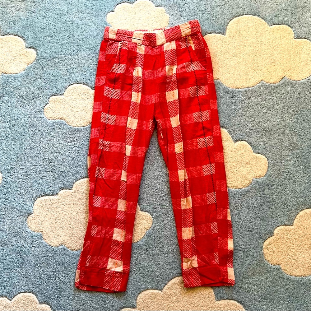 Ace&jig picnic plaid pants in punch. Size small
